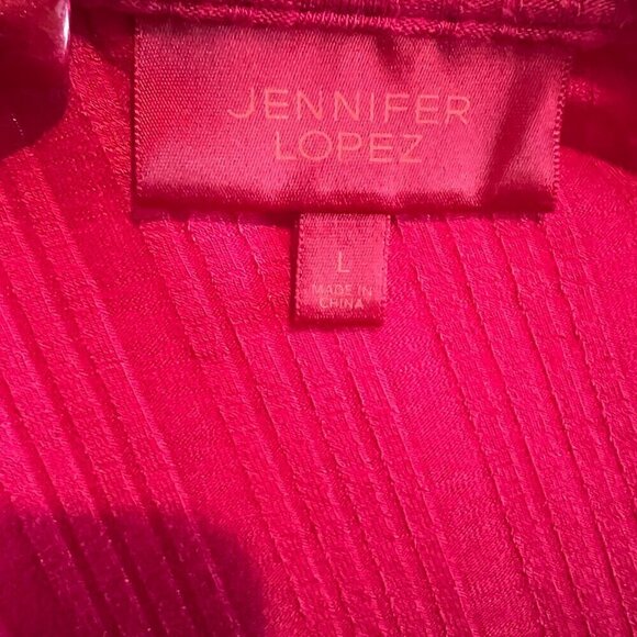 Jennifer Lopez Short Sleeve Raspberry, Shoulder show, Size Large - Picture 7 of 9